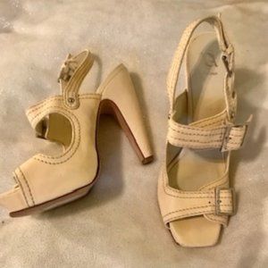 Sexy platform heeled leather sandal "charlatan" by velvet angels